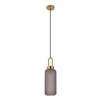 Hängeleuchte Luton Pendant - Messingfarben/Grau, Basics, Glas/Metall (13/46cm)