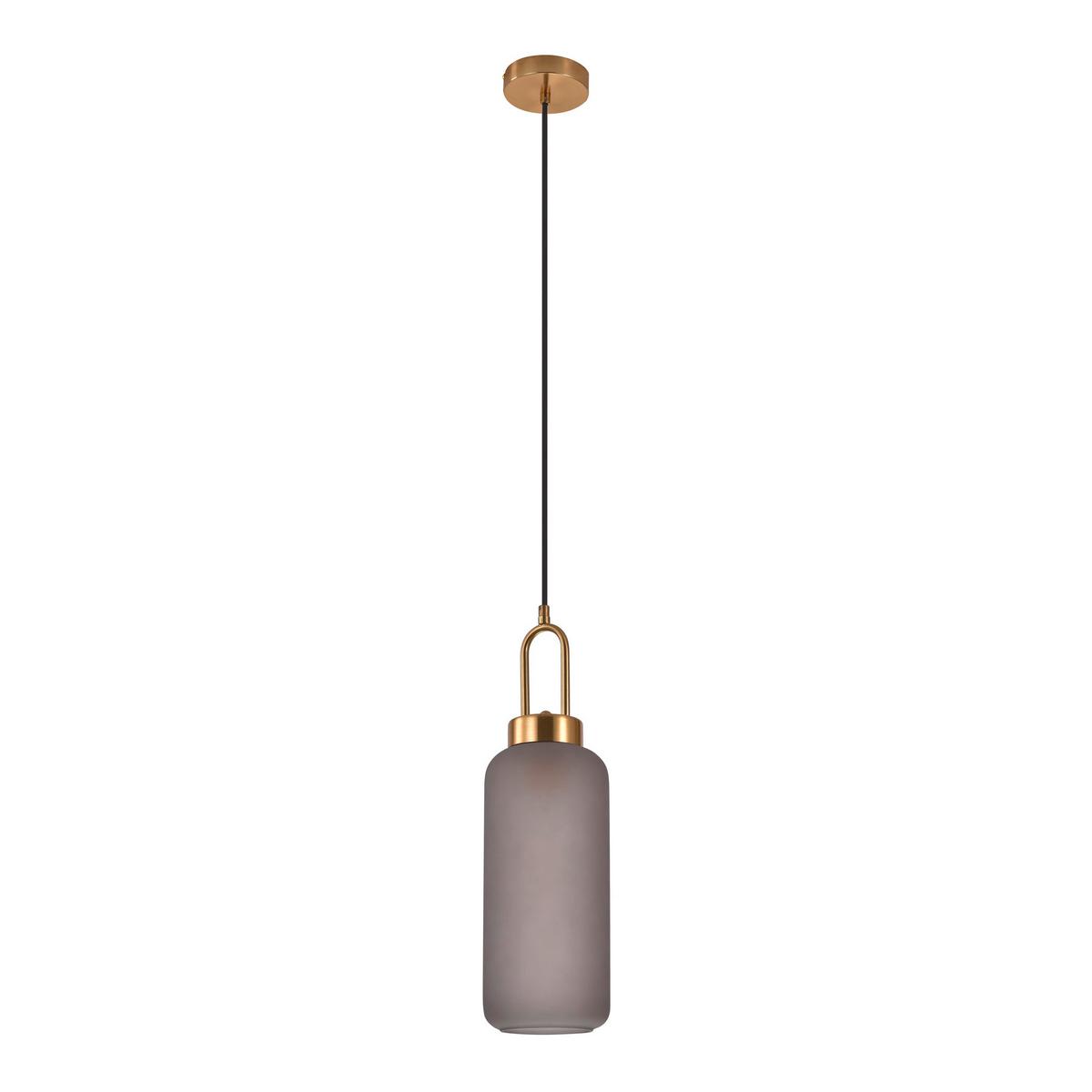 Hängeleuchte Luton Pendant - Messingfarben/Grau, Basics, Glas/Metall (13/46cm)