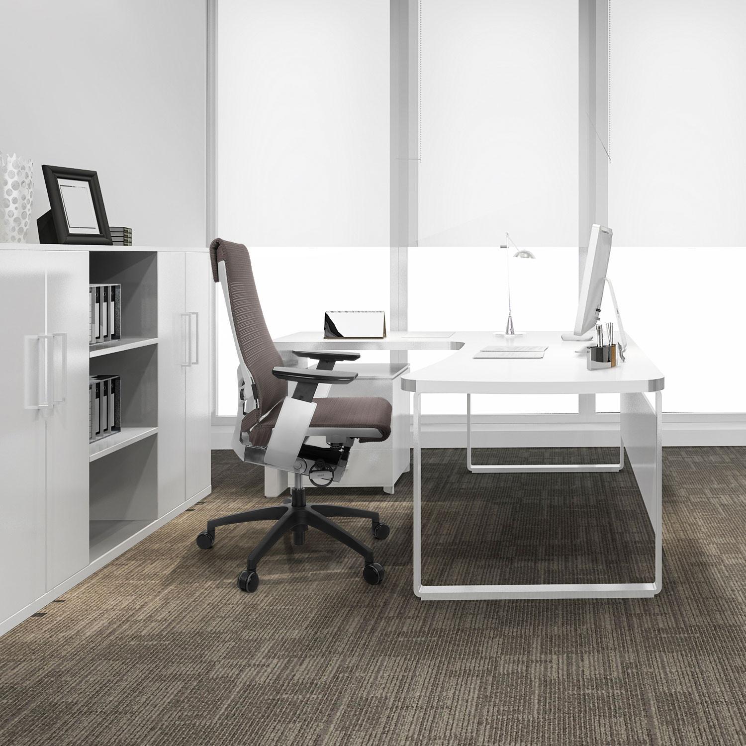 Drehstuhl Genidia Smart White Armstützen Grau Bis 120kg - Schwarz/Weiß, MODERN, Kunststoff/Textil (70/112/55cm) - MID.YOU