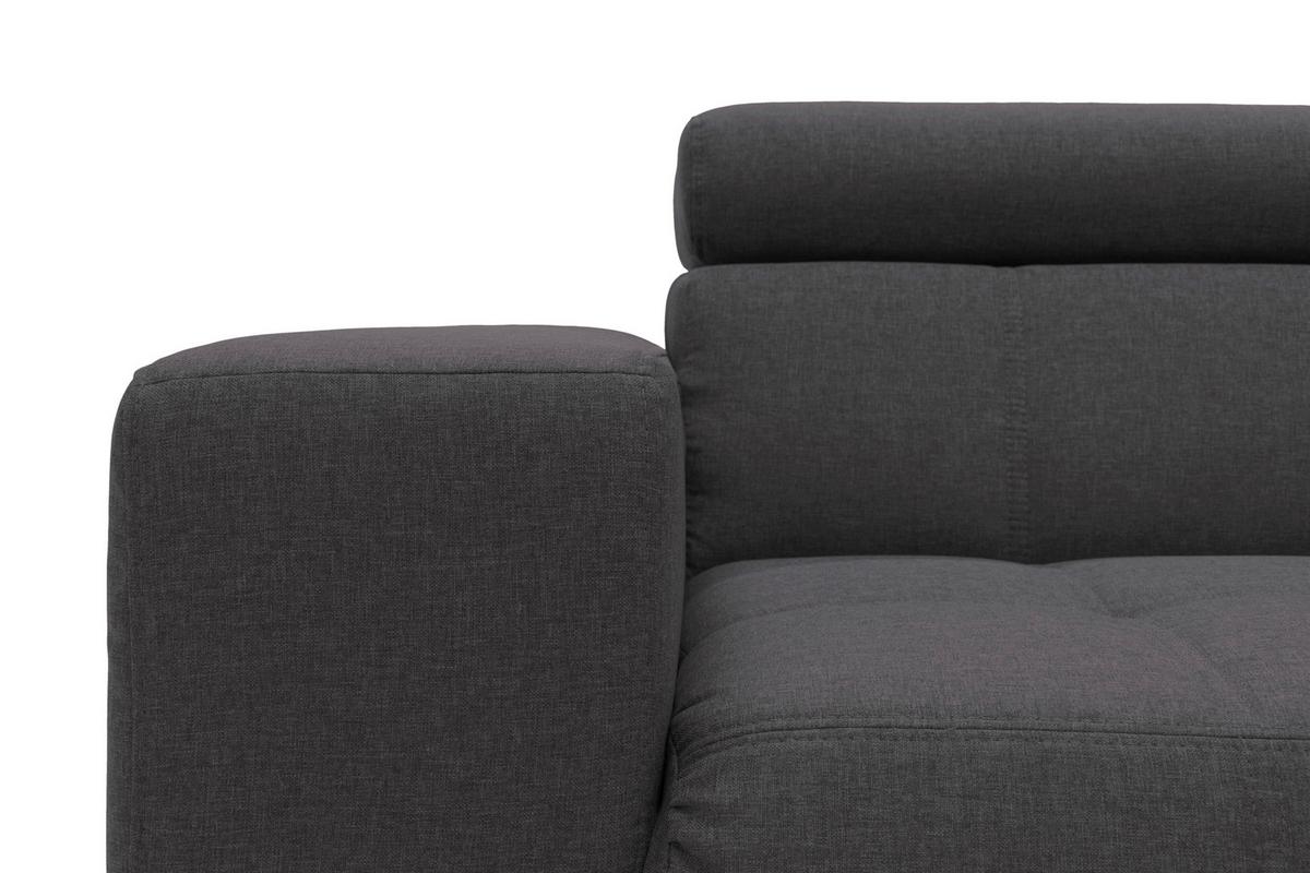 Ecksofa Cunelli Schwarz/braun Webstoff - Schwarz/Braun, Design, Textil (292/175cm) - MID.YOU