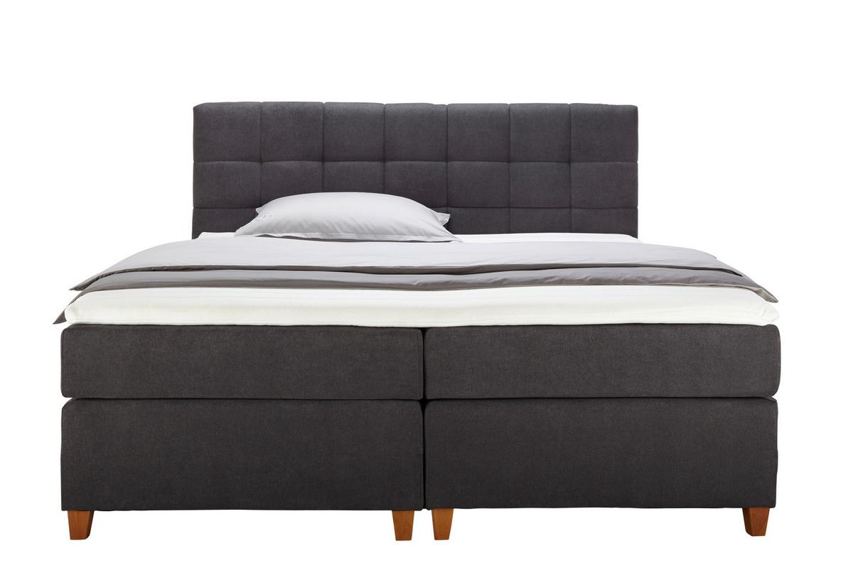 Posteľ Boxspring JERRY 180x200 cm, tmavosivá - farba jelše/tmavosivá, Modern, drevo/kompozitné drevo (180/200cm) - Bessagi Home