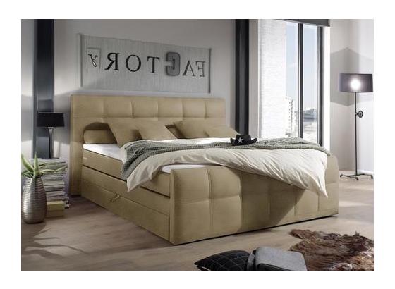 Boxspringbett 180 x 200 cm in Sandfarben