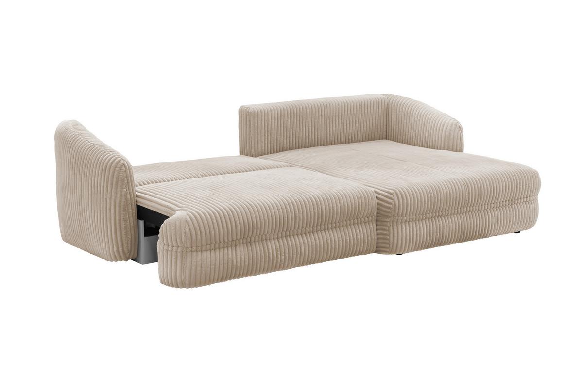 Ecksofa Lush, Sandfarben Schenkel: 284x161 cm - Sandfarben/Schwarz, Design, Textil (284/161cm) - Livetastic
