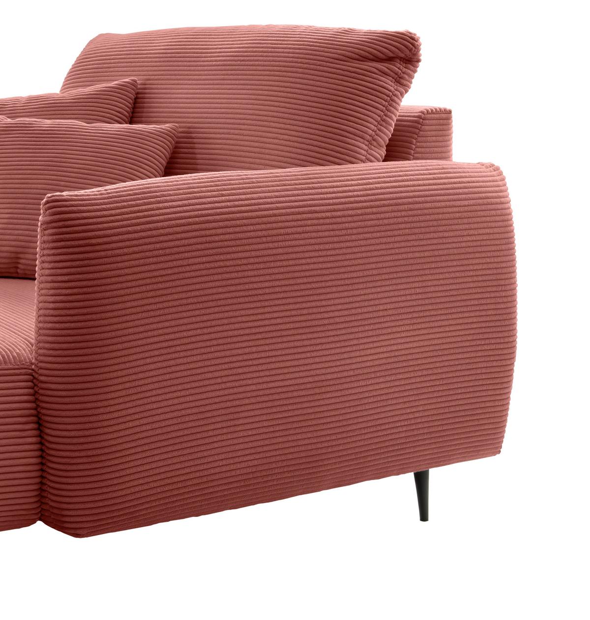 XXL-Sessel Vanilla, Koralle B: 112 cm - Koralle/Schwarz, Design, Textil (112/95/158cm) - Livetastic