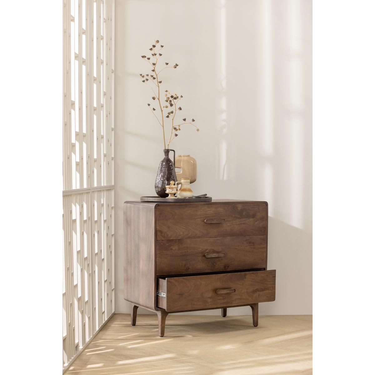 Kommode Liya Dunkelbraun B: 90 Cm - Dunkelbraun, Design, Holz (90/90/50cm) - Livetastic