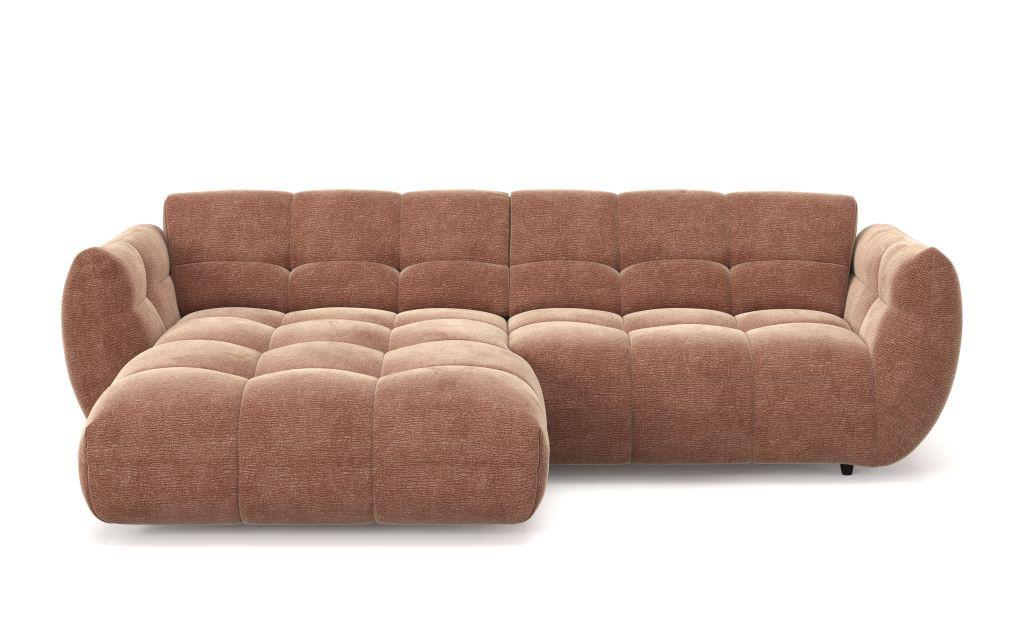 Rohová sedačka PANDA, ľavá, staroružová ženilka - čierna/staroružová, Modern, textil/plast (178/280cm) - Premium Living