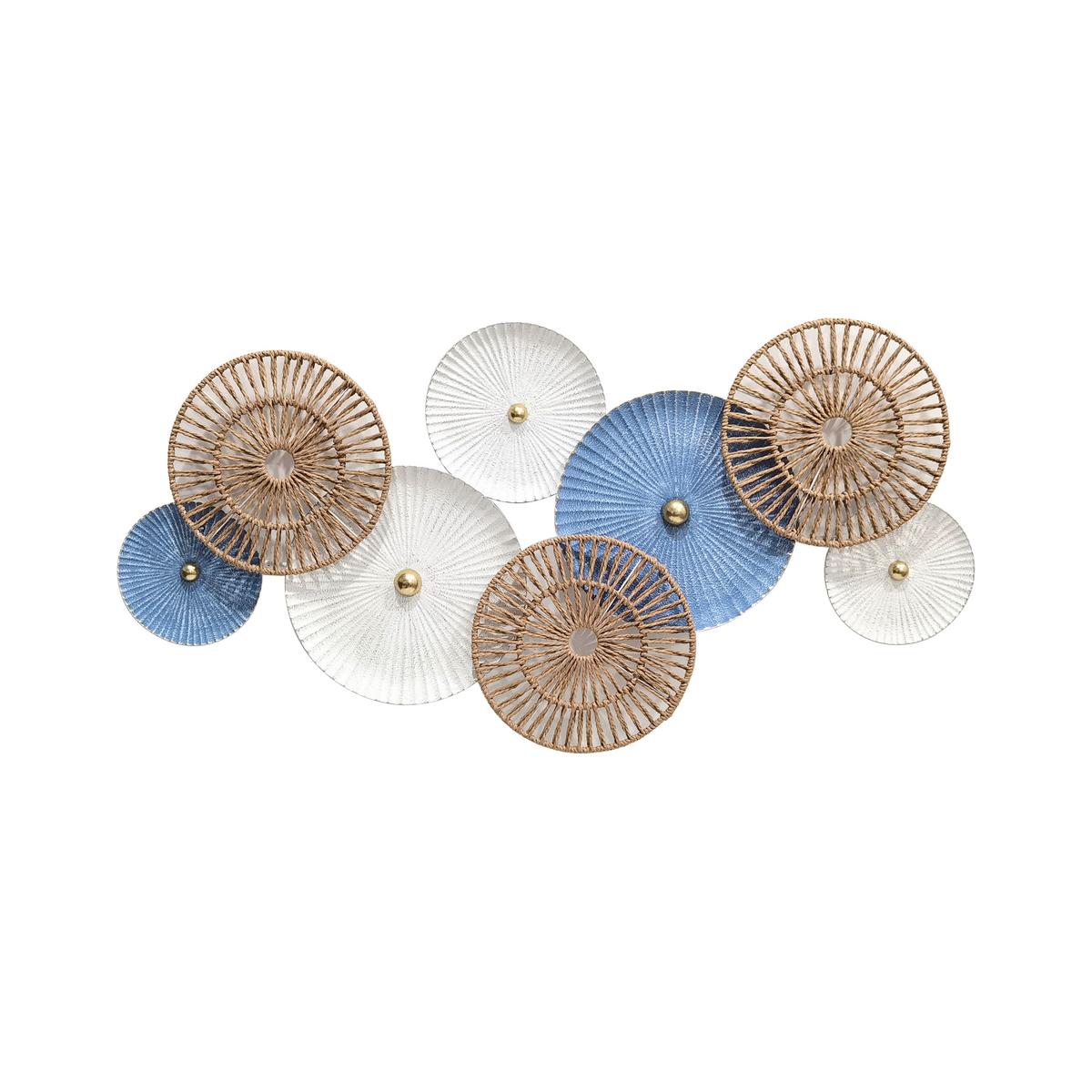 Wanddeko Matheo - Blau/Goldfarben, KONVENTIONELL, Papier/Metall (110/5/54cm) - Luca Bessoni