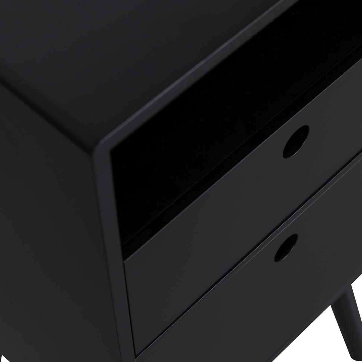 Nachttisch Ozzy, Schwarz B: 36 Cm - Schwarz, Design, Holzwerkstoff (36/30/75cm) - Livetastic