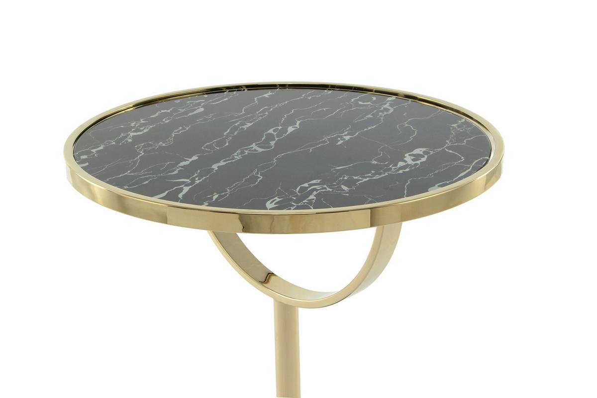 Beistelltisch Rocio 100 Schwarz - Design, Glas/Stein (46/54cm) - Kayoom