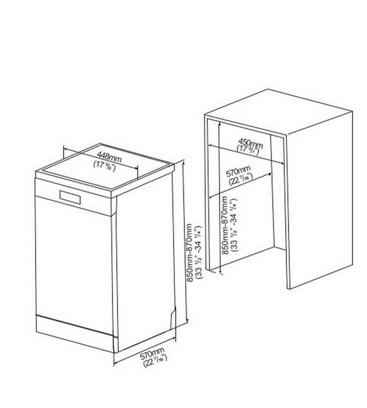 Geschirrspüler Gsv45d - Schwarz/Weiß, Basics, Metall (45/82/55cm) - Mican