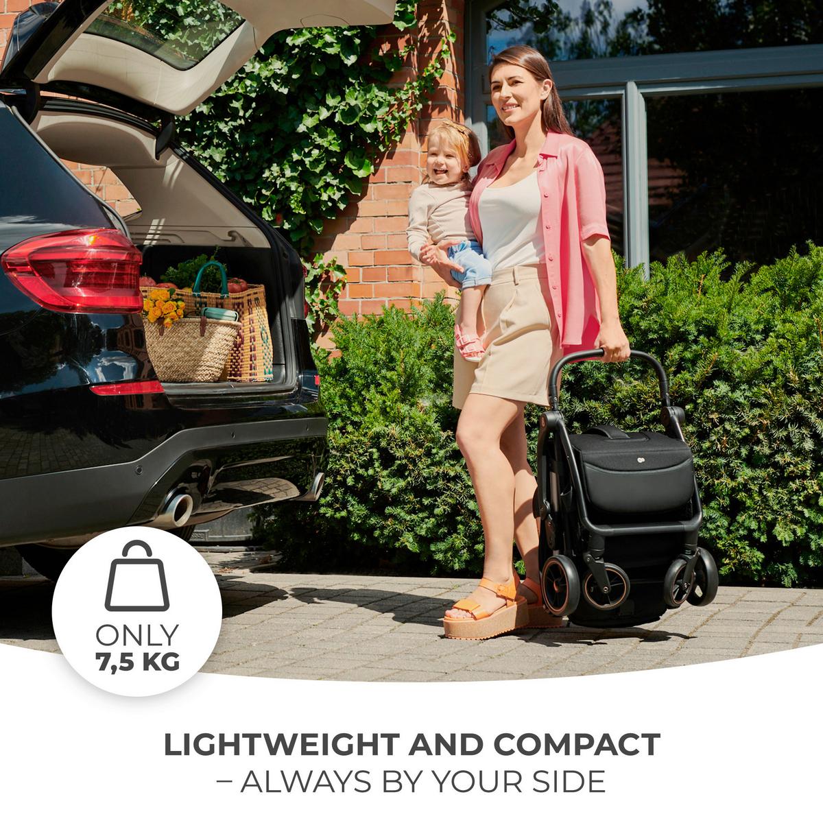 Buggy Apino Beige, B/H/T: 47x99x93cm - Beige/Schwarz, Basics (47/99/93cm) - Kinderkraft