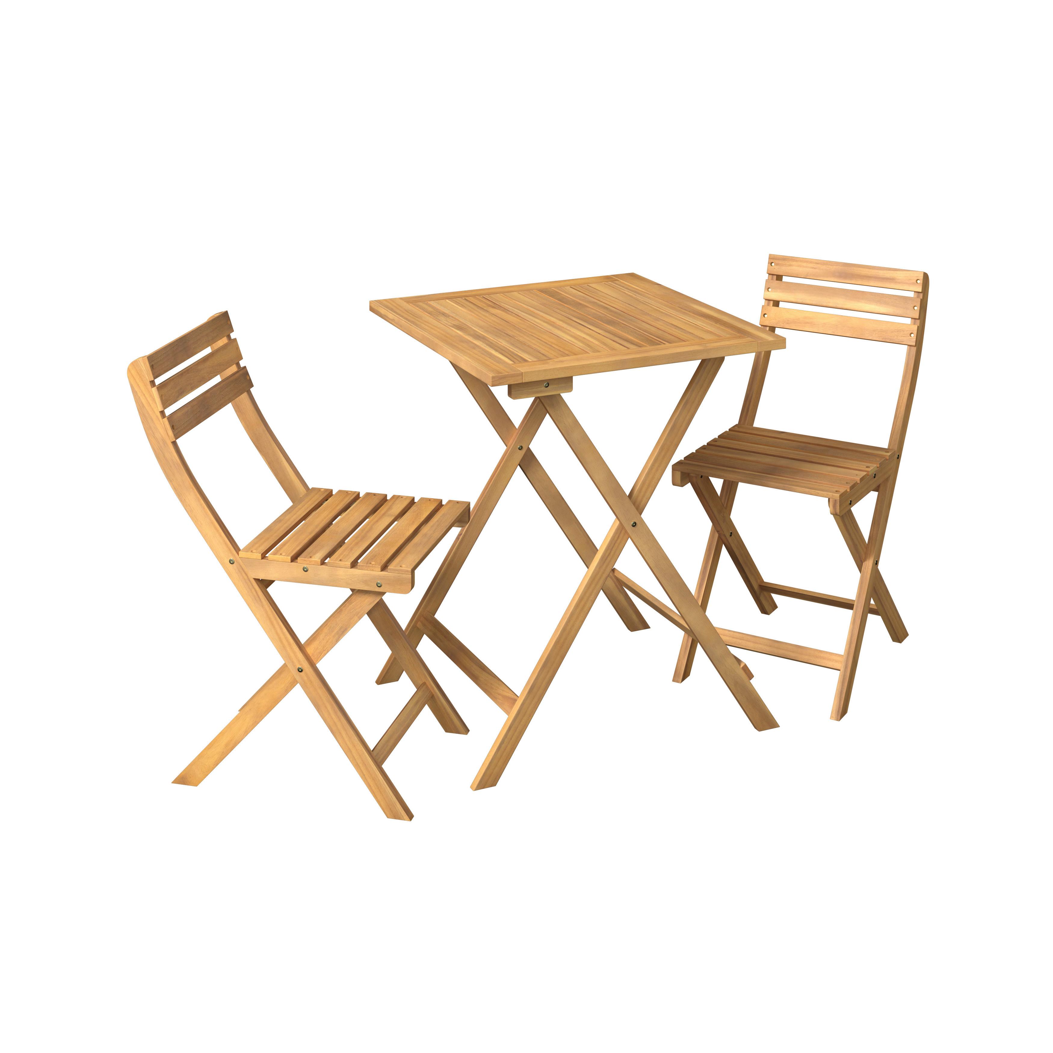 Balkonset Capri - Naturfarben/Akaziefarben, MODERN, Holz (60/60/74cm) - Beldano