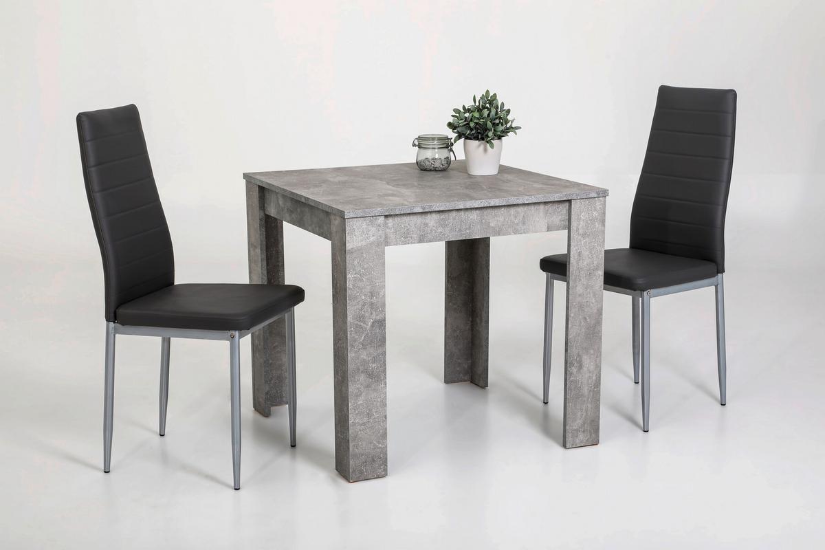 JÍDELNÍ SET DUO G - šedá, Moderní, kov/kompozitní dřevo (80/74/80cm) - Based