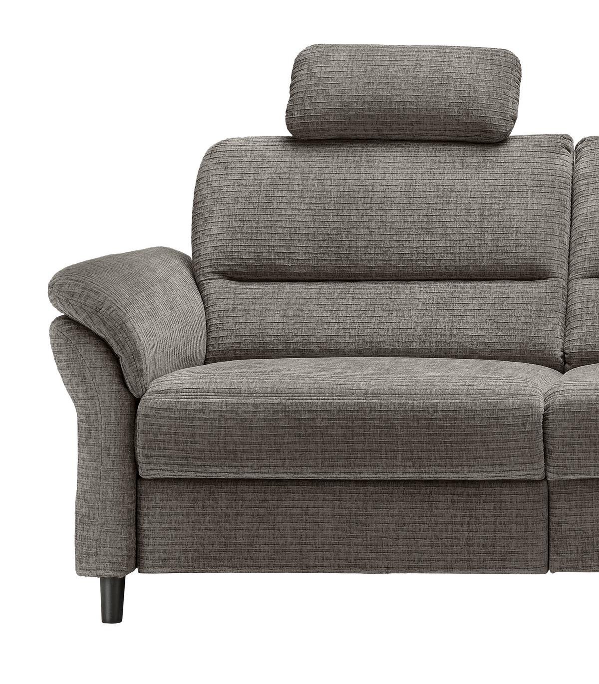 Ecksofa Cavoli Graubraun Relaxfunktion S: 266x190 cm - Graubraun/Schwarz, MODERN, Textil (266/190cm) - Livetastic