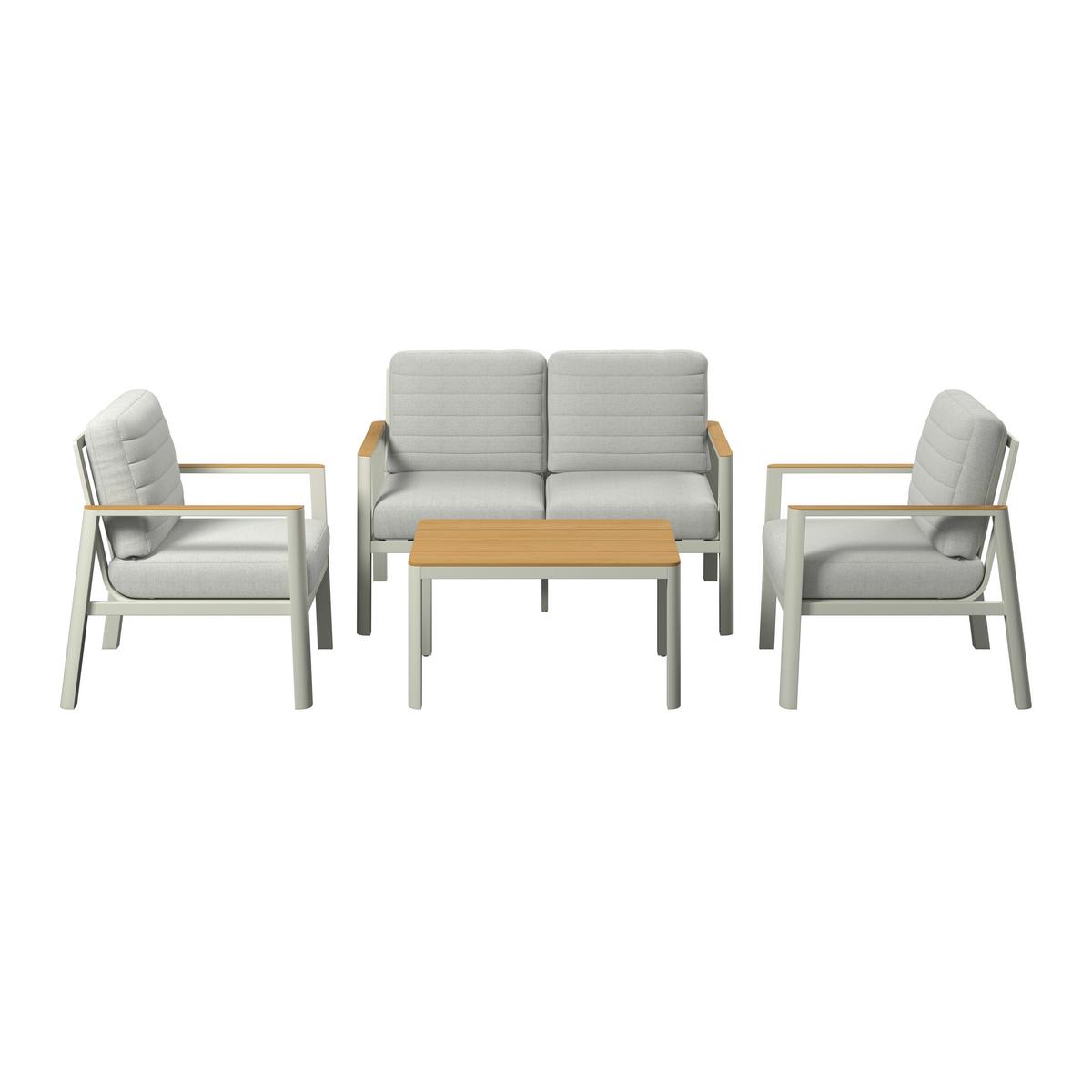 ZAHRADNÍ SADA GARDA - světle šedá/přírodní barvy, Moderní, kov/textil