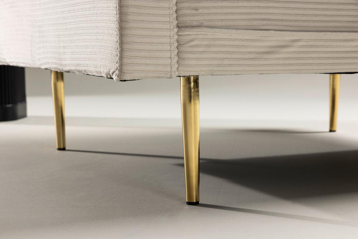 Sessel Boom - Beige/Goldfarben, Design, Textil/Metall (110/84/86cm) - Livetastic