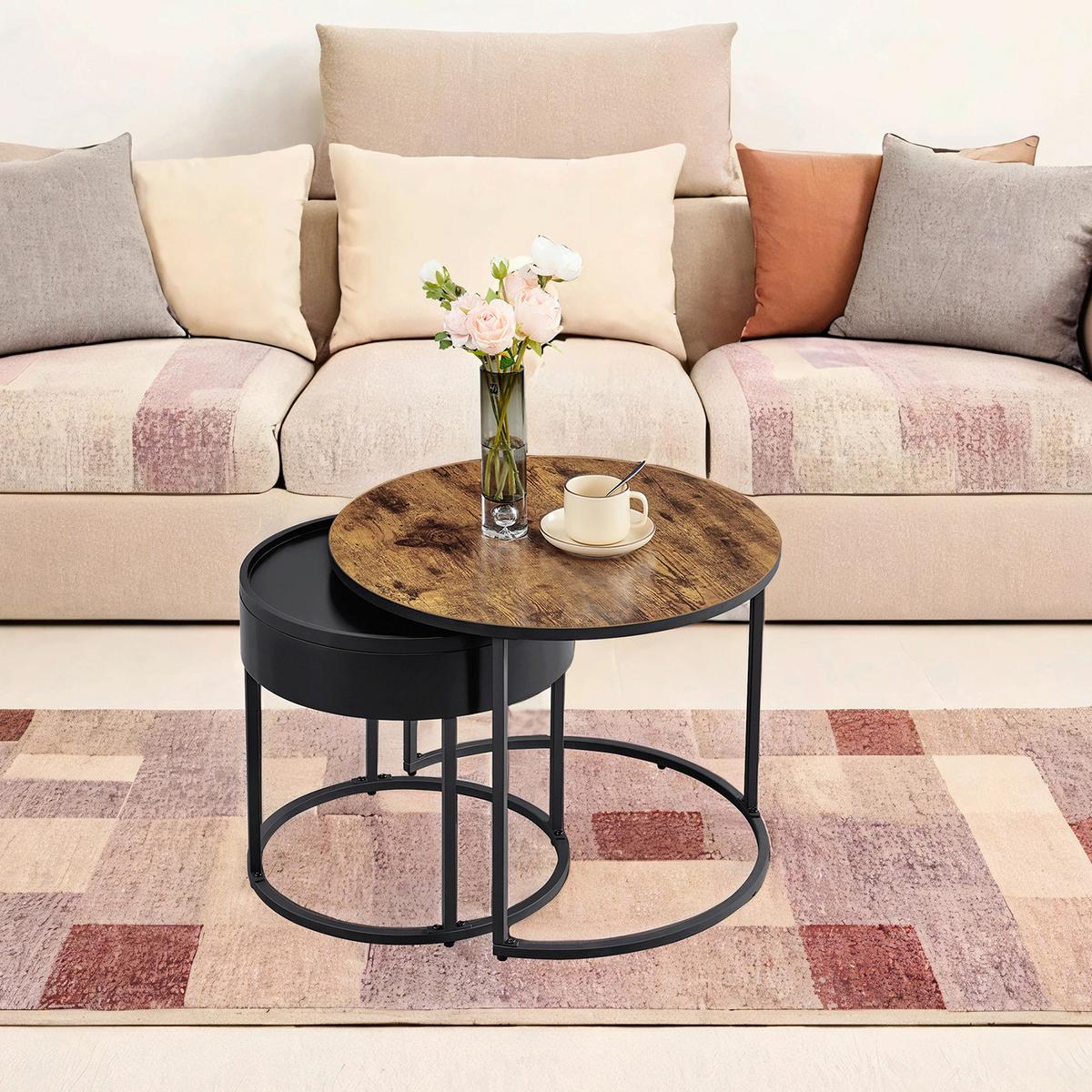 Couchtisch Coffee Table - Schwarz/Braun, MODERN, Holzwerkstoff/Metall (60/60/45cm) - MID.YOU