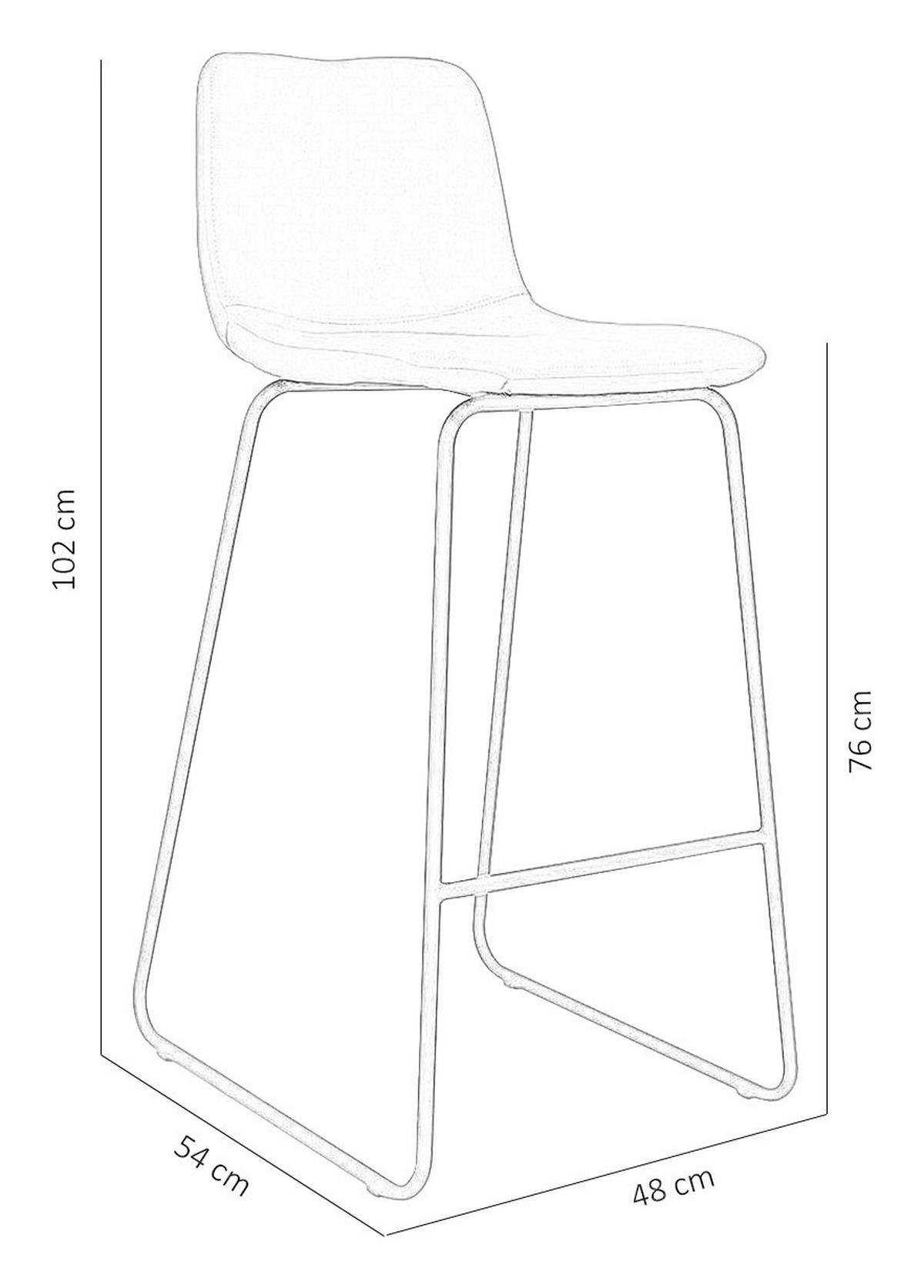 Barhocker-set Byron - Cognac/Schwarz, LIFESTYLE, Kunststoff/Metall (48/102/54cm) - MID.YOU