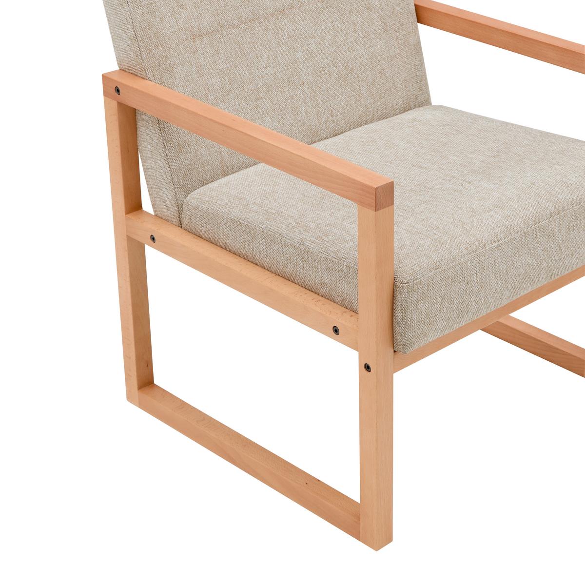 Kreslo MALMÖ, svetlě šedá, bukový masiv - světle šedá/přírodní barvy, Moderní, dřevo/textil (65/75/69cm) - Mömax