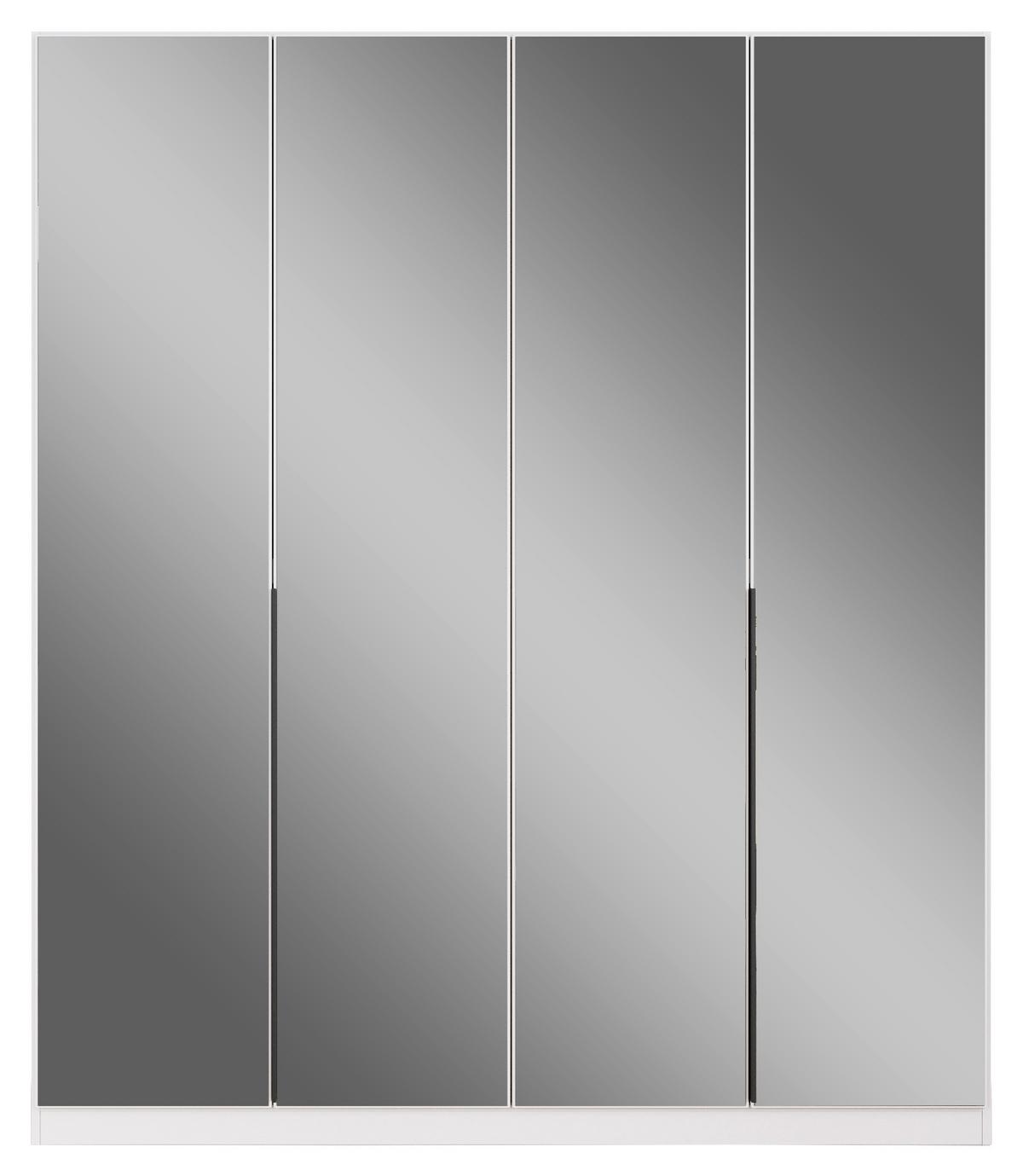 Drehtürenschrank Quadra Weiß/Glas B: 181 cm - Weiß, MODERN, Holzwerkstoff (181/210/54cm) - Rauch Möbel