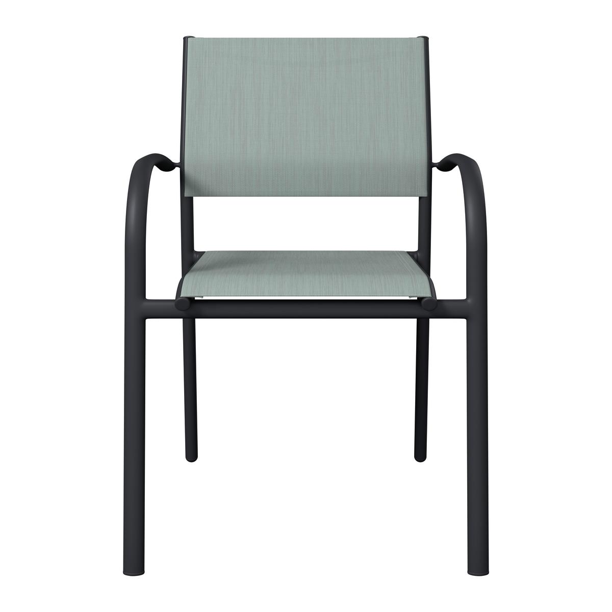 Gartensessel Paris - Anthrazit/Weiß, MODERN, Textil/Metall (57/85/57cm) - Beldano