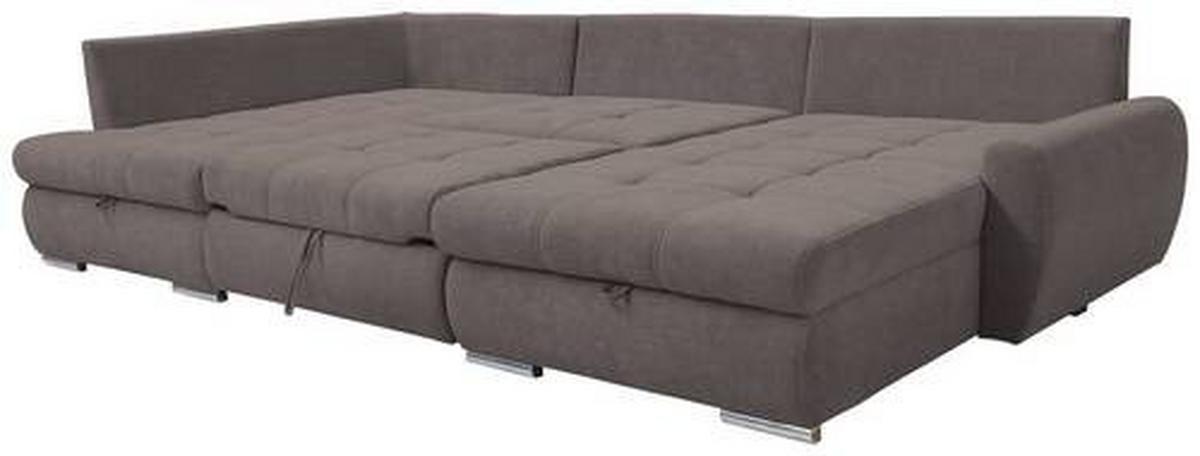 Ecksofa Canion - Chromfarben/Graubraun, Design, Textil (173/322/174cm) - Livetastic