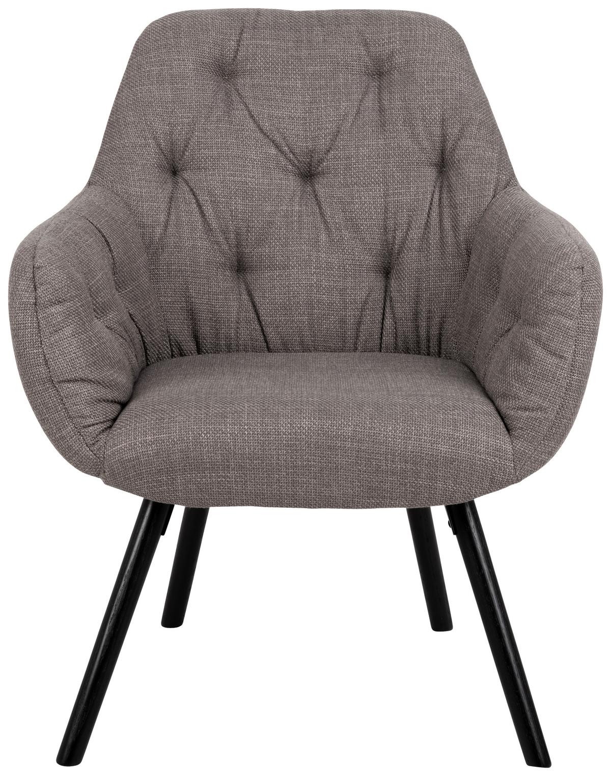 Sessel Felda - Hellgrau/Schwarz, Design, Textil (70,5/87/67,5cm) - Livetastic