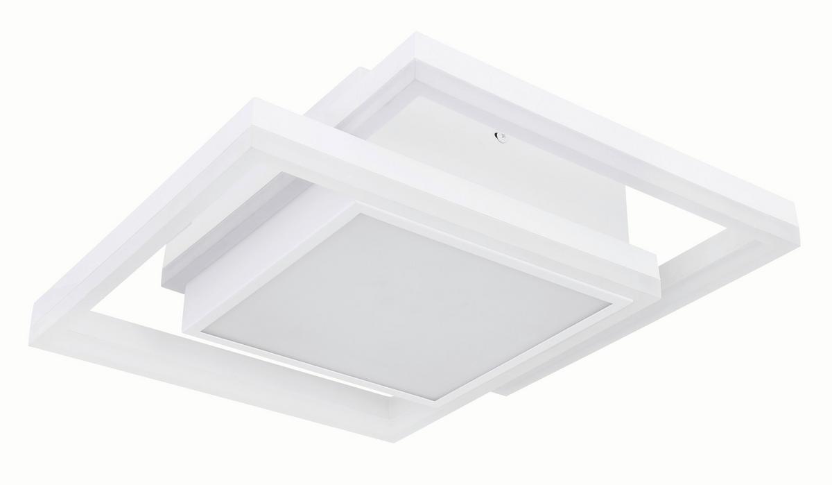 LED-Deckenleuchte L: 41,5 cm Mit Smartphone-Steuerung - Opal/Weiß, Basics, Kunststoff/Metall (41,5/41,5/10,5cm) - Globo