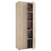 Schuhschrank Vandol Sonoma Eiche Dekor B: 70 cm - Schwarz/Sonoma Eiche, Design, Holzwerkstoff (71/180/39cm) - MID.YOU