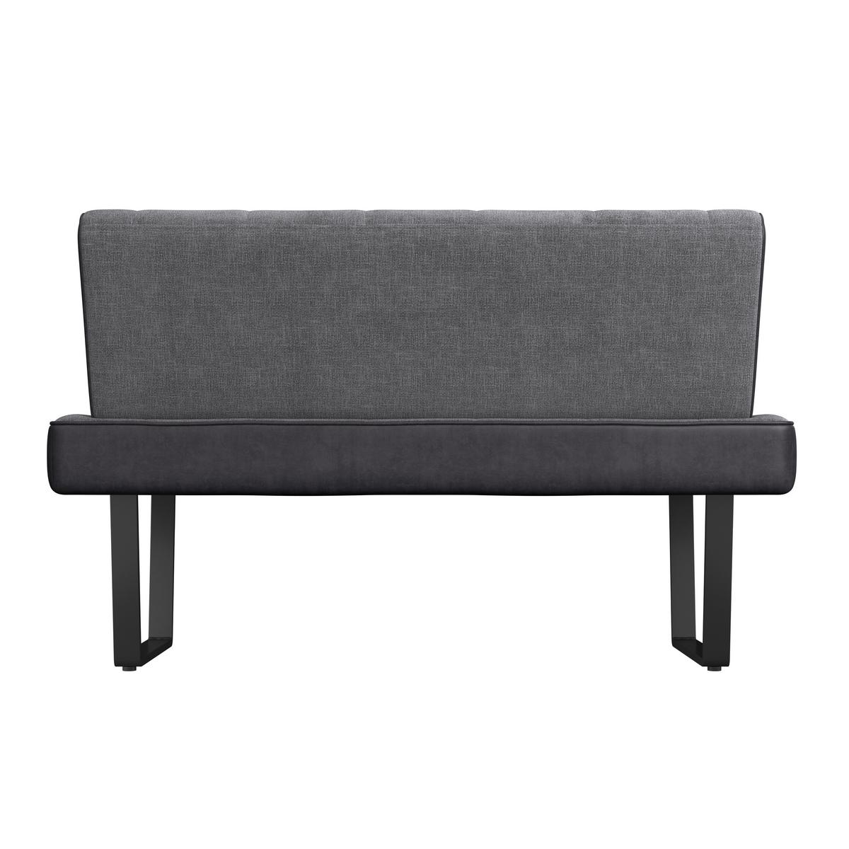 Sitzbank Pag - Schwarz/Grau, KONVENTIONELL, Textil/Metall (140/86/70cm) - MID.YOU