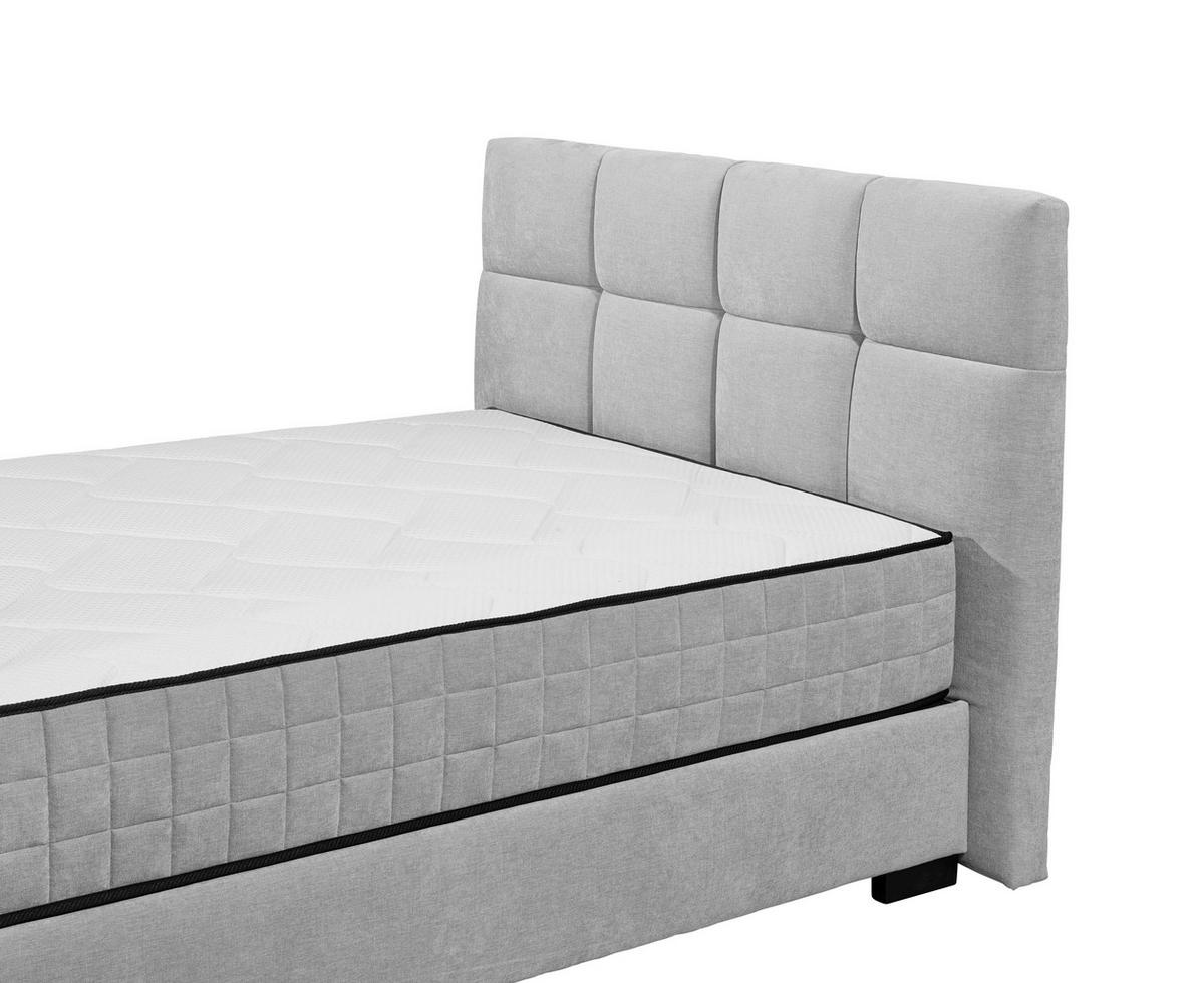 Boxbett Nagol A - Hellgrau/Schwarz, MODERN, Holzwerkstoff/Textil (120/200cm) - MID.YOU