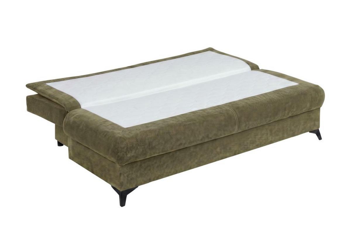 Rozkladacia pohovka KEN, olivovozelená - olivovozelená/čierna, Konventionell, kompozitné drevo/textil (209/105cm) - Based
