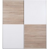 Schwebetürenschrank Victor 2 - Eichefarben/Weiß, MODERN, Holz (170/195/63cm)
