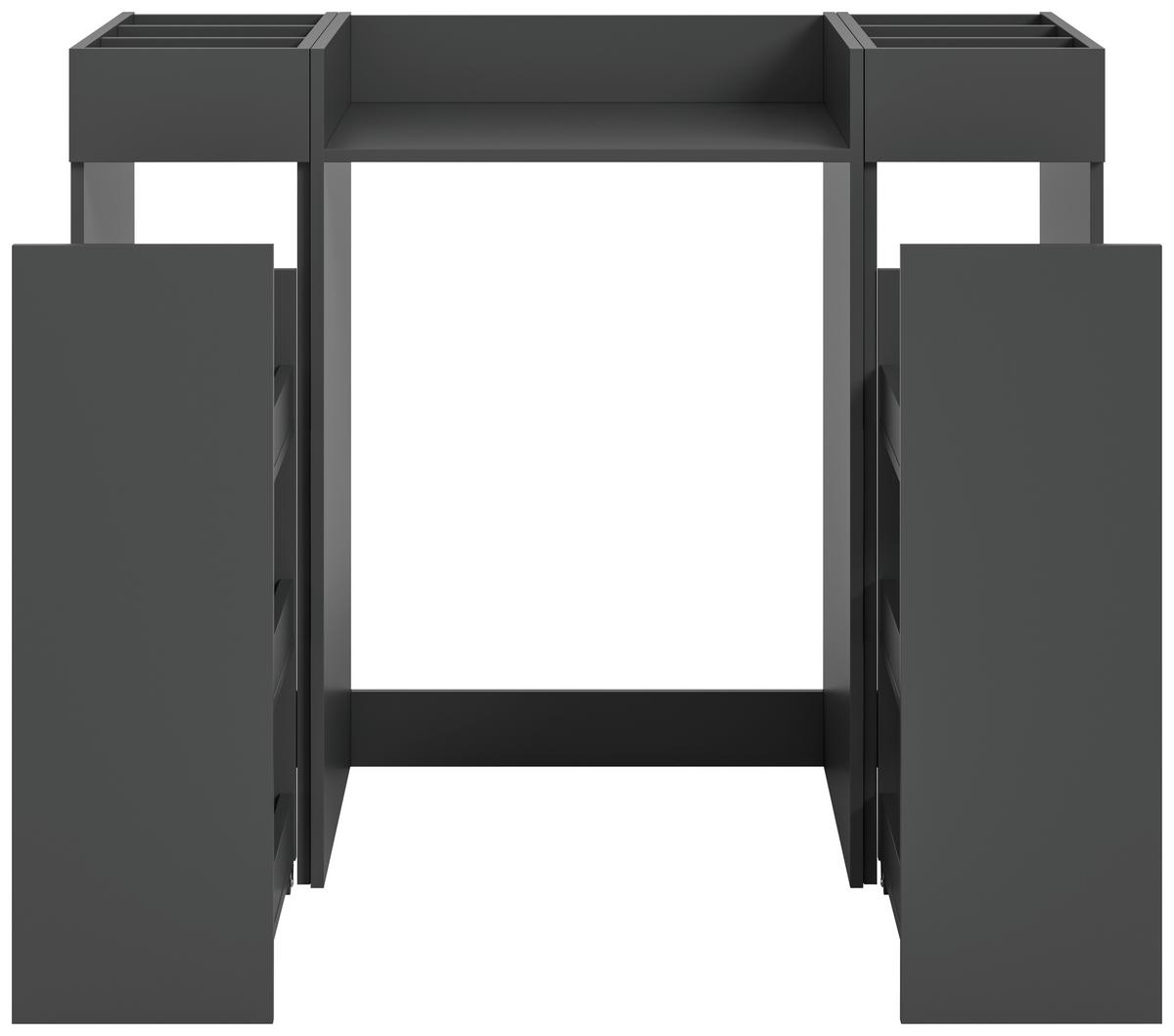 Waschmaschinenschrank Free Anthrazit B: 124cm - Anthrazit/Schwarz, Basics, Holzwerkstoff (124/101/60cm) - MID.YOU