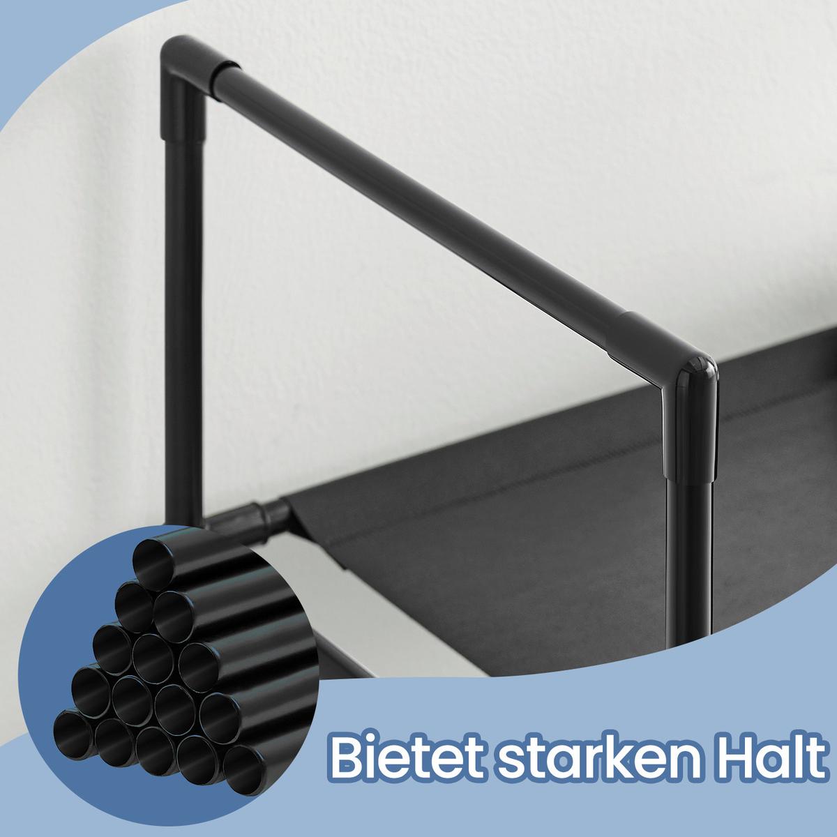 Schuhregal Schwarz B: 45 Cm - Schwarz, Basics, Textil/Metall (45/173/28cm)