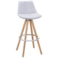 Barová židle Nelo - světle šedá/barvy chromu, Moderní, kov/dřevo (42/100/33cm) - Modern Living