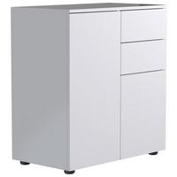 Kommode Dalrosa Weiß - Anthrazit/Weiß, MODERN, Holzwerkstoff (70/77/39cm) - MID.YOU