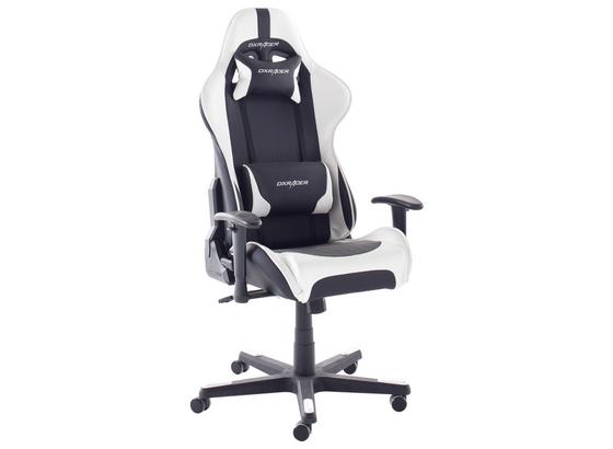 Gamingstuhl DX Racer Schwarz/Weiß - Schwarz/Weiß, MODERN, Kunststoff/Metall (74/123-132/52cm) - Dxracer Gamingstuhl DX Racer Schwarz/Weiß - Schwarz/Weiß, MODERN, Kunststoff/Metall (74/123-132/52cm) - Dxracer
