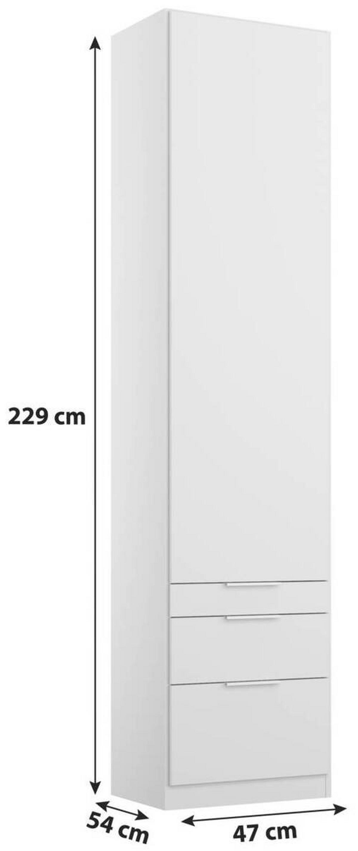 Drehtürenschrank mit Laden B: 47 cm Alabama, Weiß - Weiß, MODERN, Holzwerkstoff (47/229/54cm) - Rauch Möbel