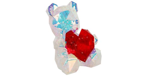 LED-Dekoleuchte Teddy - Transparent/Rot, MODERN, Kunststoff (30/19/23cm) - Luca Bessoni