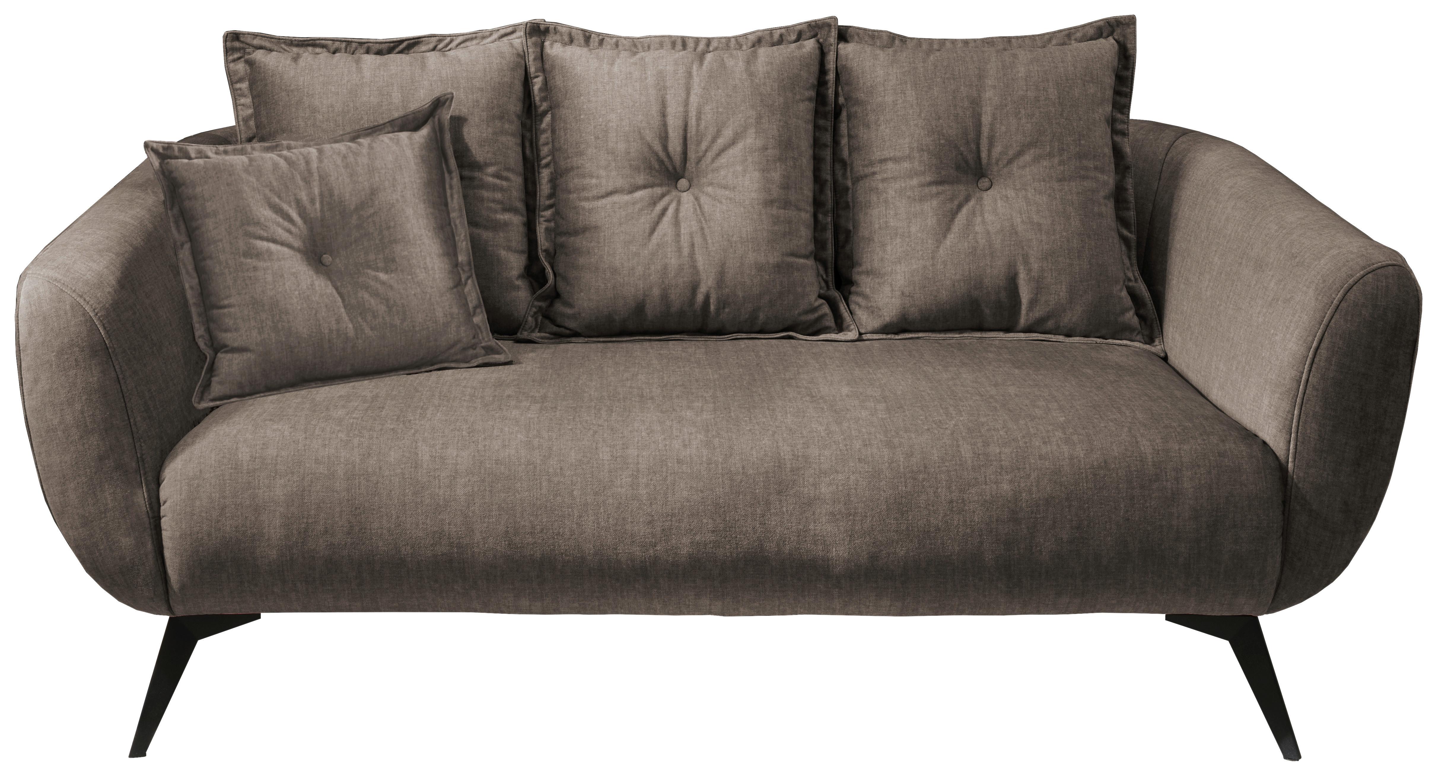 2,5-Sitzer-Sofa Baggio mit Kissen Braun - Schwarz/Braun, MODERN, Holz/Textil (196/94/103cm) - Livetastic