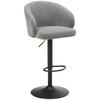 Barhocker höhenverstellbar mit Lehne Wisal Cord Grau - Schwarz/Grau, KONVENTIONELL, Textil/Metall (54/91-112/52cm) - MID.YOU