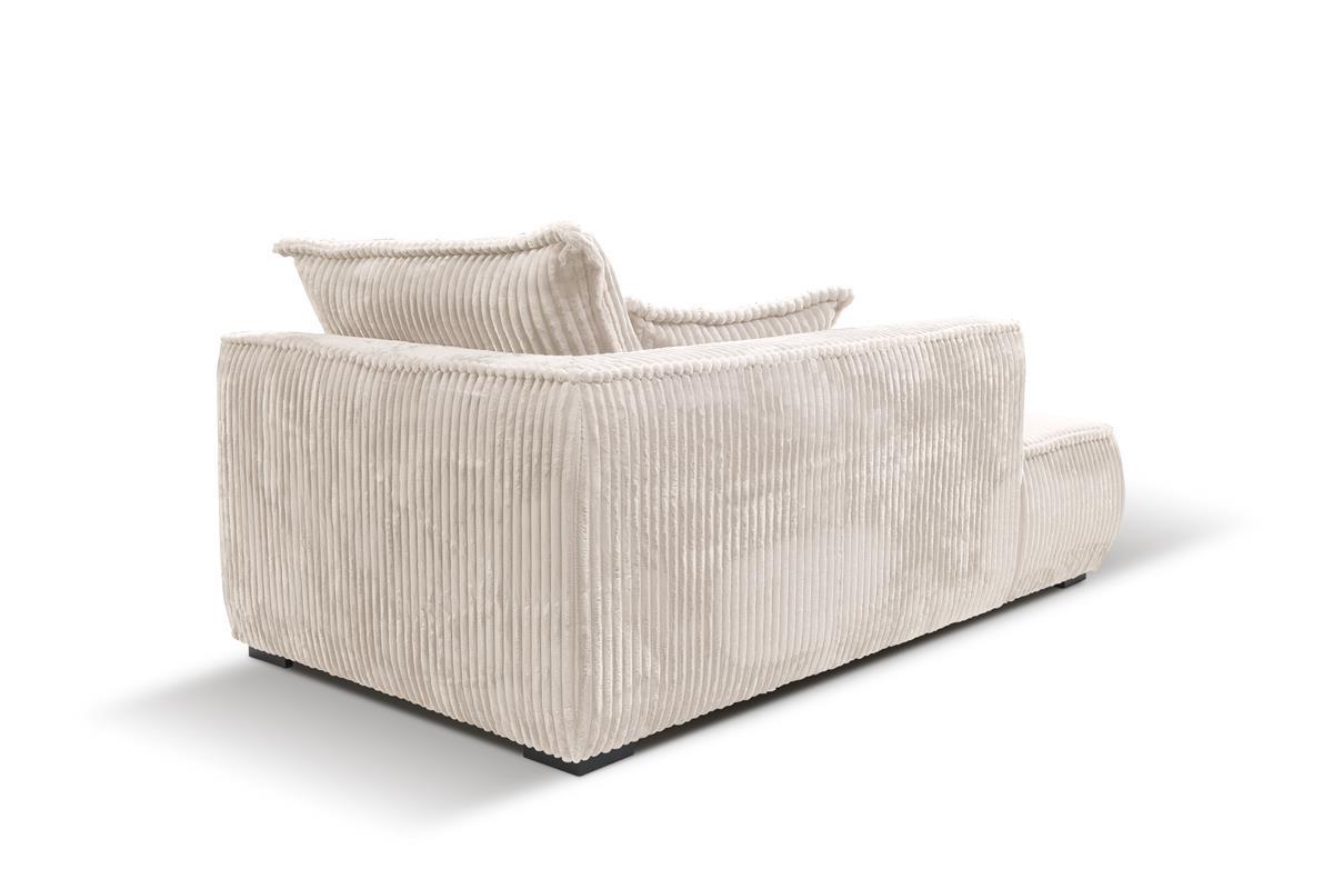 Recamiere Modena Links inkl. Kissen, Creme, B: 208 cm - Creme/Schwarz, Design, Textil (207/75/121cm) - MID.YOU