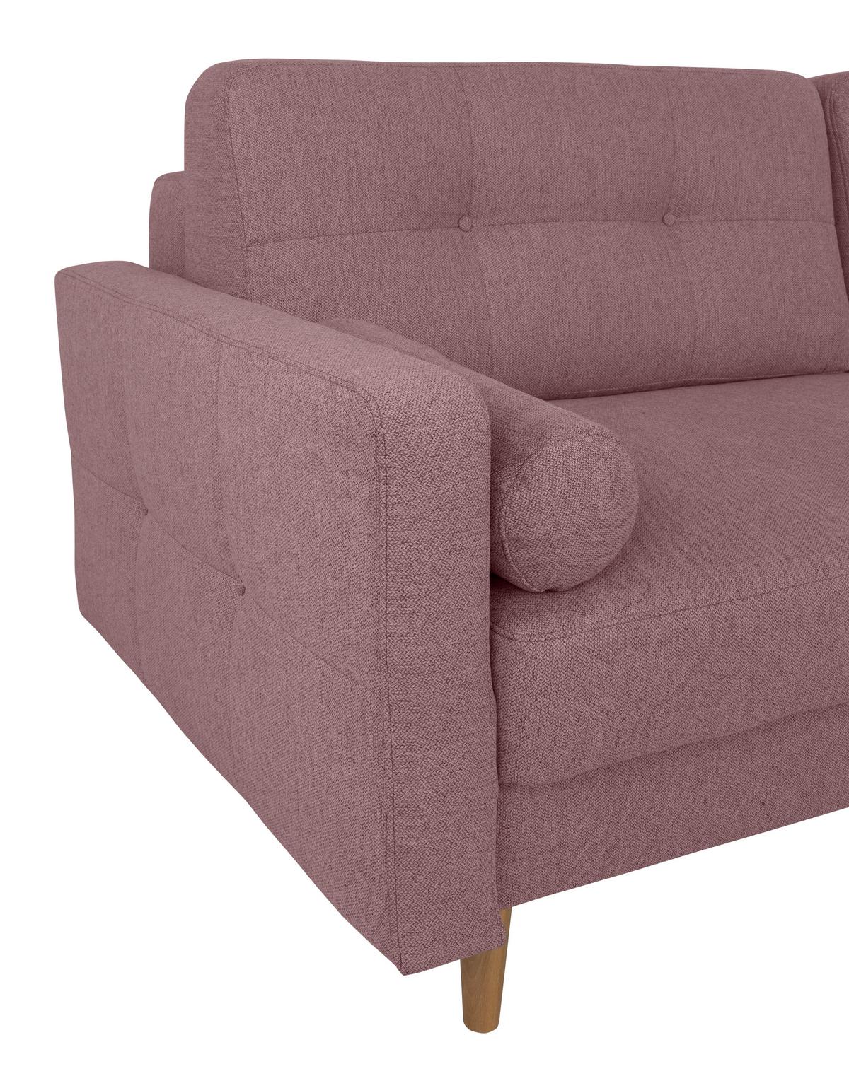 Schlafsofa Noret, Beere B: 222 Cm - Beere/Buchefarben, Design, Textil (222/93/99cm) - MID.YOU