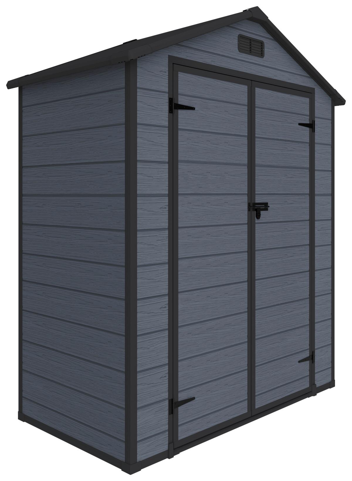 Gartenhaus Bayonne versperrbar 183x220x103 cm, hellgrau - Grau, MODERN, Kunststoff/Metall (183/220/103cm) - Homezone