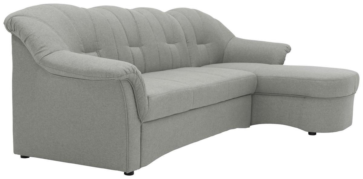 Ecksofa Papenburg Silberfarben - Silberfarben/Schwarz, KONVENTIONELL, Textil (233/142cm) - MID.YOU
