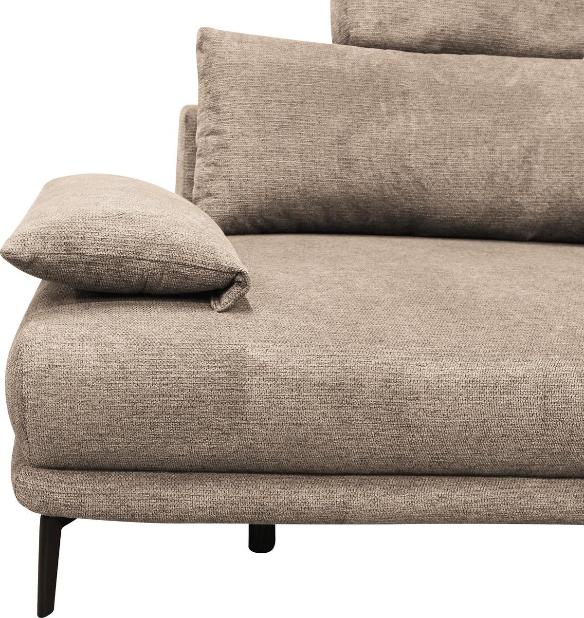 Ecksofa mit Bettkasten Lagacy 260x192 cm Webstoff Beige - Beige/Schwarz, Design, Textil (260/192cm) - MID.YOU