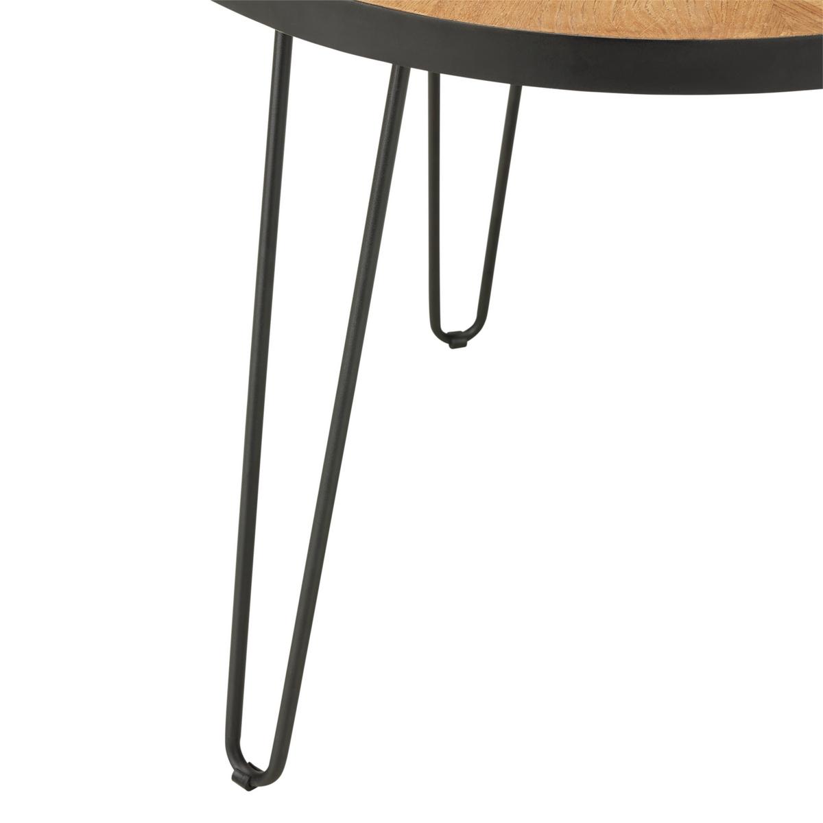 Konferenčný stolík NOEL 60 - čierna/prírodná farba, Romantik / Landhaus, kov/drevo (60/51/60cm) - Zandiara