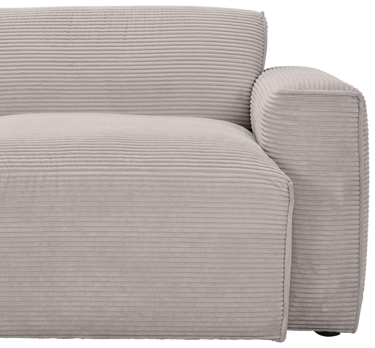 Ecksofa Mit Zierkissen Pearl Taupe 196x303 Cm - Taupe/Schwarz, Design, Textil (196/303cm) - Livetastic