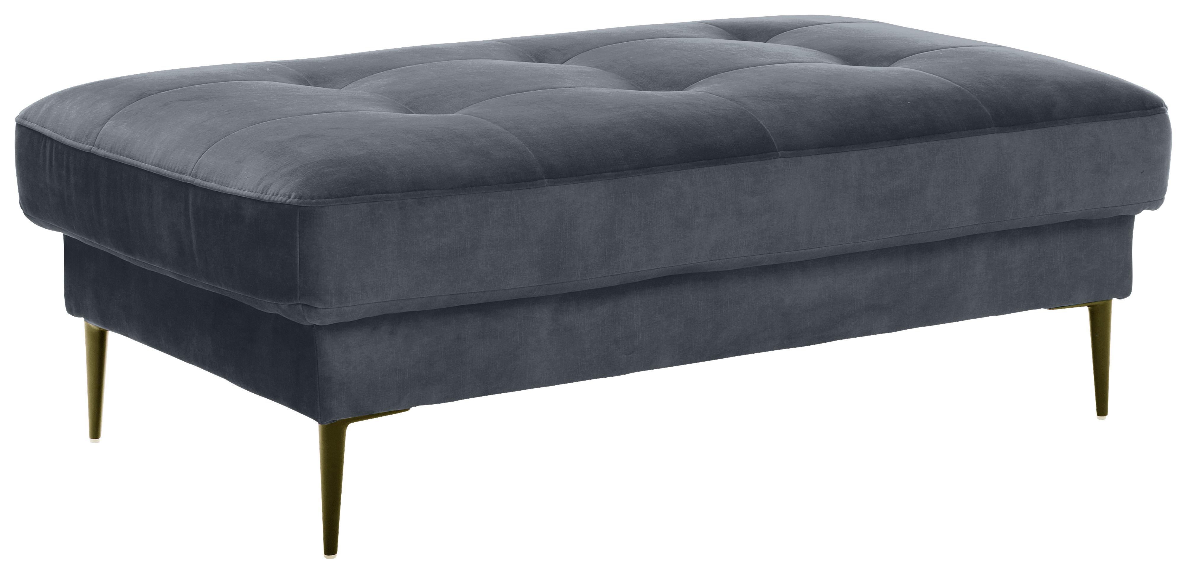Hocker Luzi - Blaugrau/Schwarz, MODERN, Textil (125/42/72cm) - Trendmanufaktur
